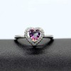Uloveido Platinum Plated Crystal Heart Ring Solitaire Promise Engagement Anniversary