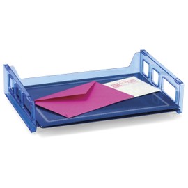 OfficemateOIC Blue Glacier Side Load Letter Tray, Transparent Blue (23218)