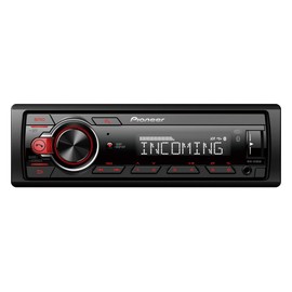 Pioneer MVH-330DAB, 1DIN Autoradio mit RDS und DAB+, USB, AUX-Eingang, Bluetooth, geringe Einbautiefe, Schwarz/Grau/Rot