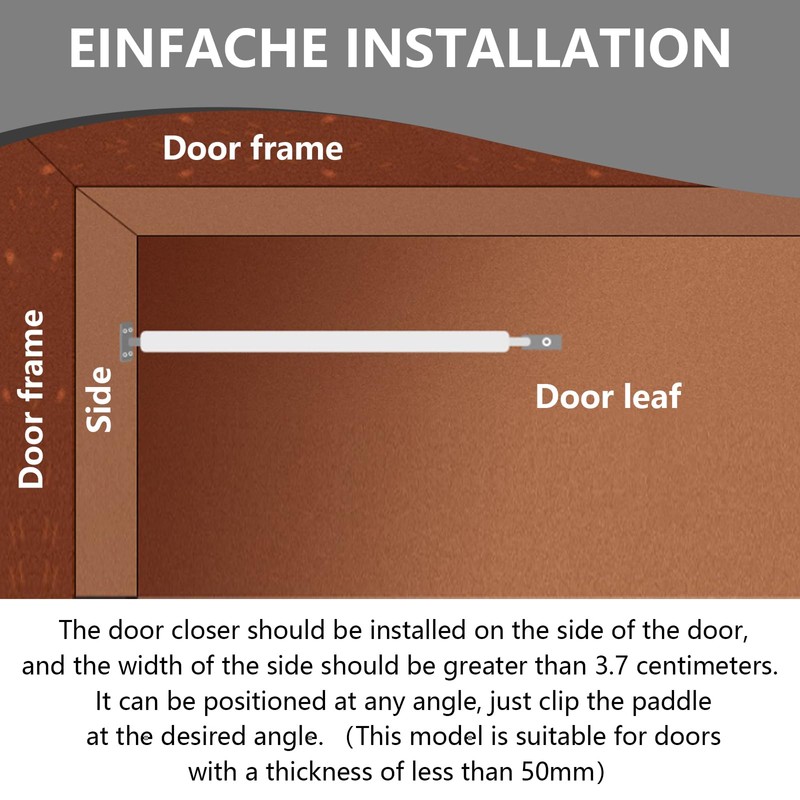 Landrain Automatic Door Closer, No Drilling, Door Recliner for Interior
