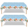 137*274cm Large Christmas Tablecloth Party,Christmas Decorations Tablecloths,Plastic Gingerbread Man Table