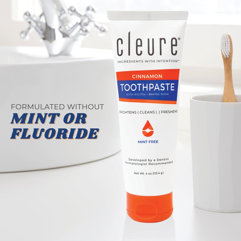 Cleure Cinnamon No Fluoride Toothpaste - SLS Free, Mint Free