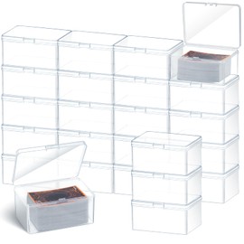 Vicenpal Playing Deck Card Storage Box Plastic Card Boxes Compatible with 100 Mtg Holder Storage Case 4.3 x 2.95 x 2.2 Inches Organizer Snap Closed for Trading Card Games Card Collector (24 Pcs)