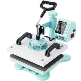 VEVOR Heat Press, 12" x 10" Heat Press Machine, 360° Swing Away T-Shirt Pressing Machine, Digital Precise Control, Fast and Even Heating, Heat Transfer Machine for T-Shirts/Pillows/Bags, Green