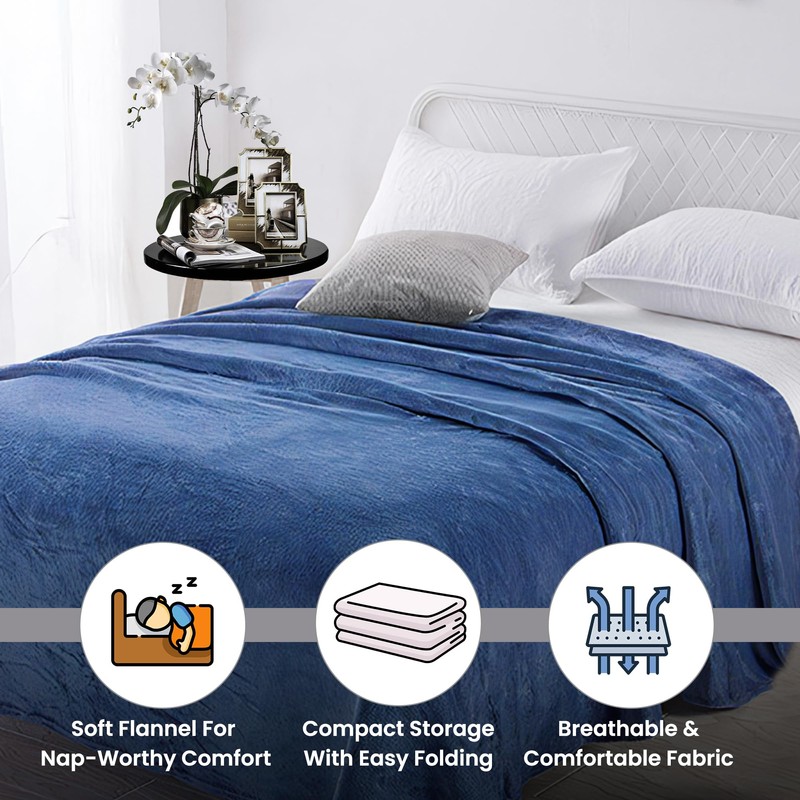 Albert Austin Flannel Fleece Throw for Couch Sofa Chairs Breathable