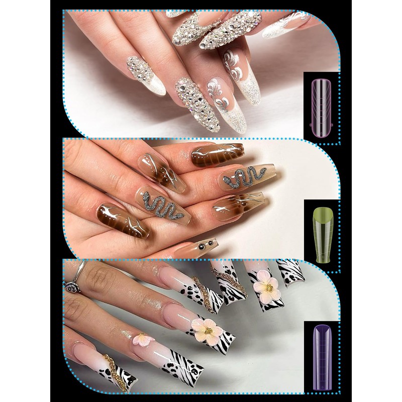 EBANKU 144PCS Poly Gel Nail Forms, Dual Forms for Polygel