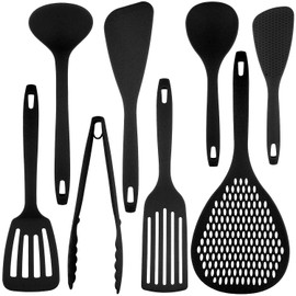 Nagao Tsubame Sanjo Kitchen Tool Set, 8 Pieces, Full Set, Black, Made in Japan