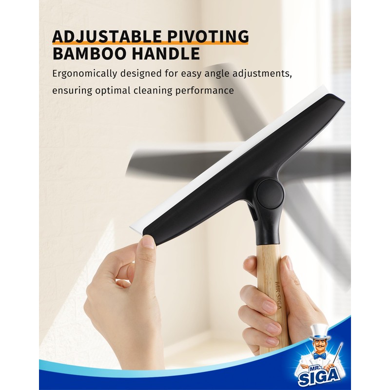 MR.SIGA All Purpose Silicone Squeegee for Shower Door, Mirror, Glass,