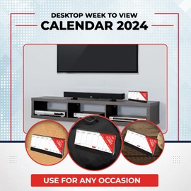 Mantraraj 2024 Easy Flip Week to View Spiral Desk Top Calendar Planner Stand Alone Planner Calendar Desktop Flip Calendar Ideal for Use In Home, Work, Office, Business, Desk, Family