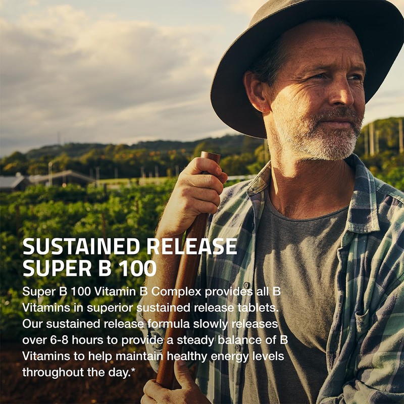 Bronson Super B 100 Vitamin B Complex Sustained Release Contains