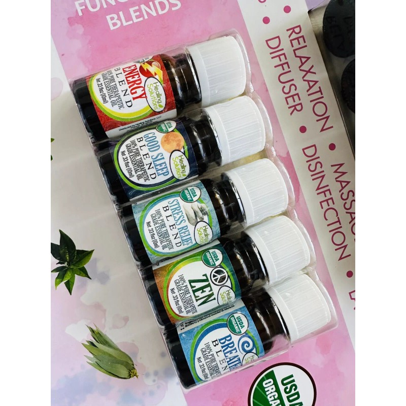 Pure Essential Healing Solutions 100% Pure Essential Oils Organic 5Blends