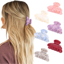 6 Stück Haarklammern Kleine Haarklammer für Damen Frauen und Mädche Mini-Haarspangen Hair Clip Accessoires Acrylklammer Starker Halt Rutschfeste Haarklammern für Mittleres und Dünnes Haar