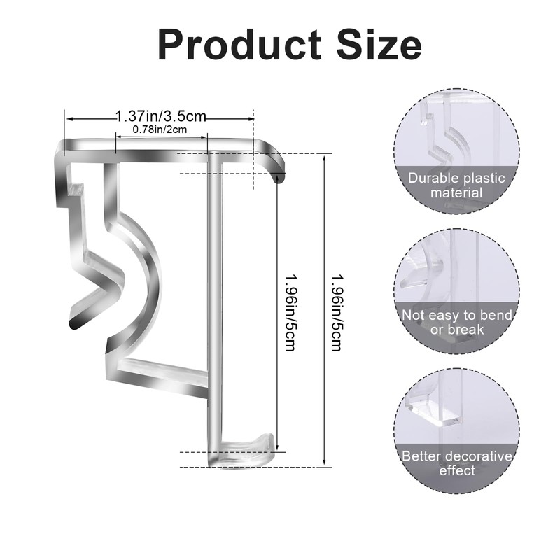 12 Pcs Valance Blind Clips Replacement Clear 2 Inch Plastic