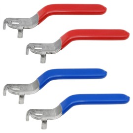 safycaby 4 PCS Lever Handle for Ball Valve Stainless Steel Ball Valve Handle with Hole Size 5 x 8 x 2 mm Ball Valve Handle Replacement for Outdoor Faucet Hose Replacement and Repair (Blue and Red)