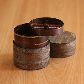 Fujiki Denshiro Shoten 30290 Soskin Tea Caddy (Flat), Marbled Skin