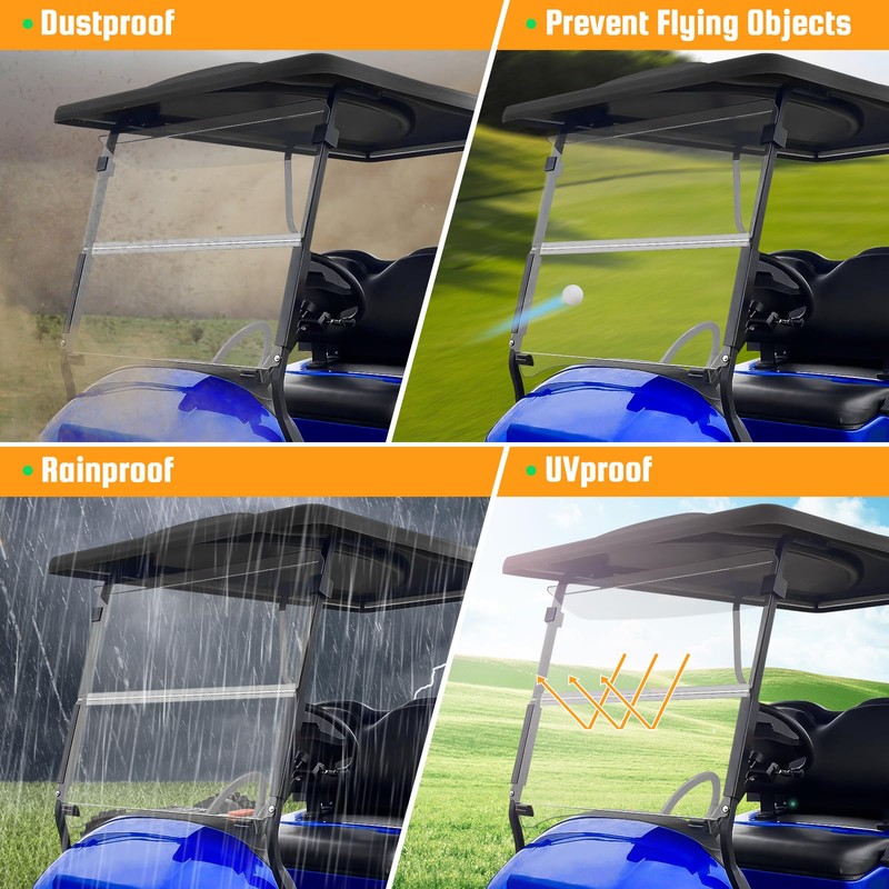 RIZINKART Club Car Precedent Windshield,Customize 5MM Thicken Windshield Replacement Fits