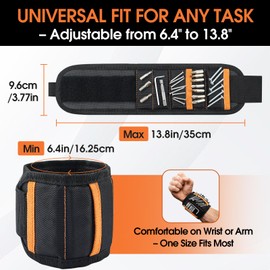 Magnetic Wristband for Tools – 15 Powerful Magnets, Lightweight Tool Belt Alternative for Screws, Nails & Bits – Comfortable Fit, Great Gift for Dad, Men, DIYers, Father’s Day or Birthday