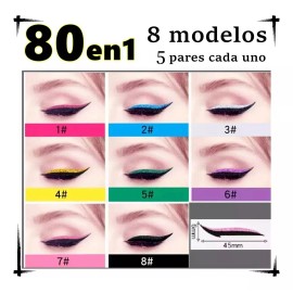 Dolores Set Delineador Colores Brillo Sombra Ojo Maquillaje Pegatina