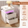LIKIMIO Modern Nightstand with LED Lights & USB Charging,End Table