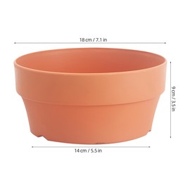 Lurrose 3pcs Japanese Style round Plastic Flower Pots Imitation Clay Planting Containers with Drainage Holes 18cm Diameter Decorative Small Plastic Succulent Planters for Indoor