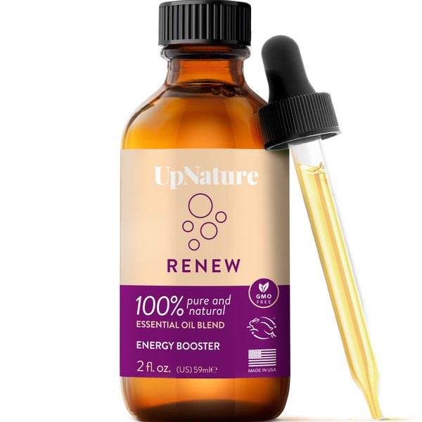 Renew Essential Oil Blend, 2oz- Energy Boosting Essential Oils, Relaxation Aromatherapy Oils with Lavender Essential Oil, Tea Tree Oil, Lemon Oil, Cedarwood Oil – Perfect Stocking Stuffer