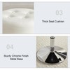 Gitrah White Vanity Chair for Makeup Room Round Ottoman Tufted