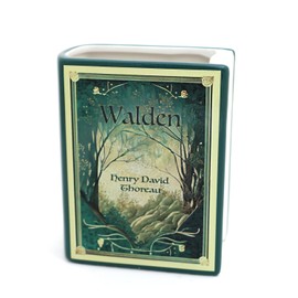 Walden book vase, pencil holder, ceramic book shaped, classic novel