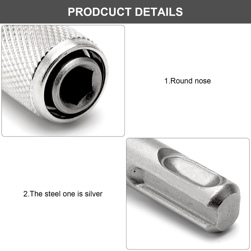 APOMOONS 2 Pcs SDS Plus Adapter, 6.35 mm Silver Bit