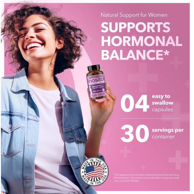 Myo-Inositol Supplement for PCOS with Ashwagandha and Vitamin D -