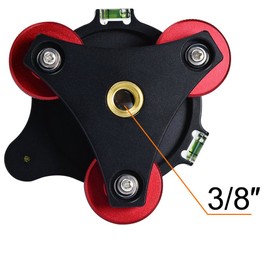MiniGlypture LP-64 Precision Leveling Base Tripod Head Plate with 3/8 Inch Mounting Screw 3 Adjustment Dials for Camera Tripod