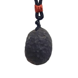 Cintamani Columbianites Crystal Necklace,Raw Solitaire Tektites Meteorite Stone Certified Healing Crystal Pendant,Irregular Shape