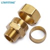 LTWFITTING Brass 7/8-Inch OD x 1/2-Inch Male NPT Compression Connector