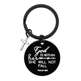 Vadaka Religious Faith Gift Jewelry Christian Keychain Inspirational Jewelry Baptism Keyring Bible Verse First Communion Gift