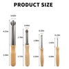 4 Pack Stainless Steel Circular Clay Hole Cutters, Wooden Handle