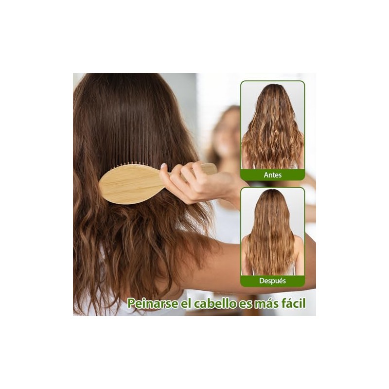 7 PCS Peine de Madera Bambu,Cepillo Bambu Cabello,Peine para Masaje