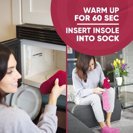 Snook-Ease Heated Socks Thick Warm Winter Feet Warmers with Microwavable Heatable Inserts – Warming socks for cold feet – Heated Bed Foot Warmers Unisex One Size Fits All (Women's One Size, Red)