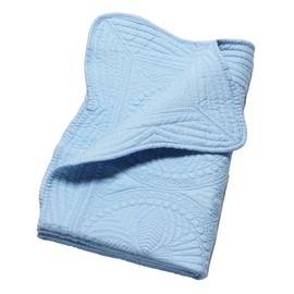 Embossed Baby Quilt Neutral Durable Lightweight Baby Blankets Four Seasons Cotton Nursery Bed Blankets for Personlized Monogram 46x36 Inches (Baby Blue)