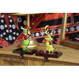NIGHT-GRING Christmas Stocking Holder - Set of 4 Stocking Hangers for Christmas Tree, Dog, Girl - Hooks for Fireplace, Shelf, Staircases