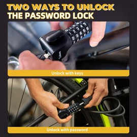 Yobbom Heavy Duty Chain Lock & Combo Cable Lock with 5-Digit Combination, 100cm Alloy Steel Security Chain + 120cm Security Cable for Bikes, Motorcycles, Gates, E-Bikes, Ladders, Toolboxes