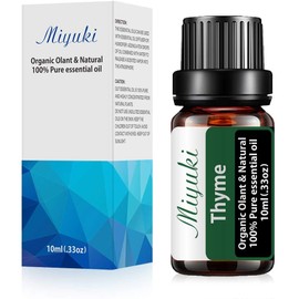 Miyuki Thyme Essential Oil Organic Plant & Natural 100% Pure Therapeutic Grade Thyme Aromatherapy Oil for Diffuser, Humidifier, Massage, Sleep, Perfume, Bath, SPA, Skin & Hair Care-10ml
