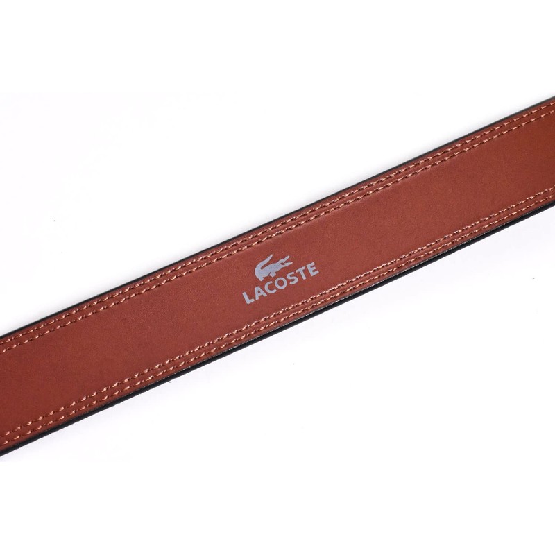 Lacoste LB67865 Men's Casual Belt, Cowhide Leather, Black