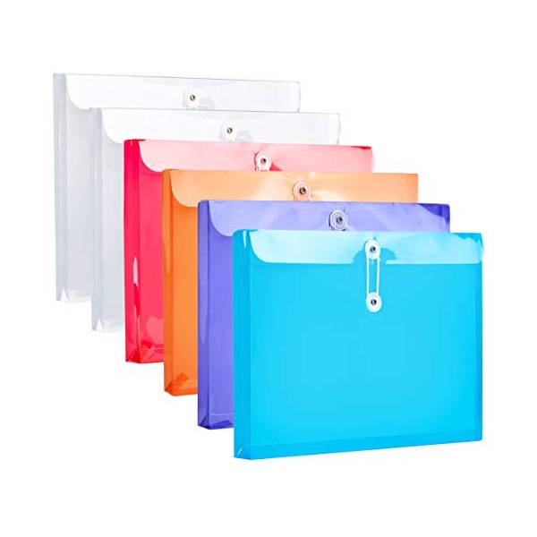 FANWU FANWU Plastic Letter Size Envelopes with Button & String