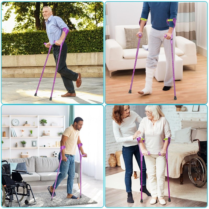 Antdvao Forearm Crutches Pair Folding Forearm Crutches Anti-Drop Cuff Reduces