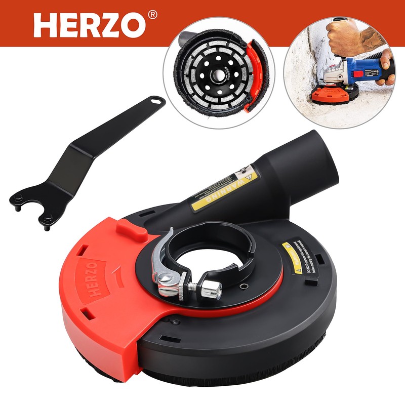 HERZO Surface Grinding Dust Shroud for Angle Grinder, Universal 4.5"/5"