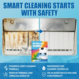 Ice Machine Cleaner Tablets, 36Pcs Nickel Safe Ice Machine Cleaner and Descaler, Works with Most Countertop, Portable and Commercial Ice Machines, Removes Hard Water and Limescale for Clear