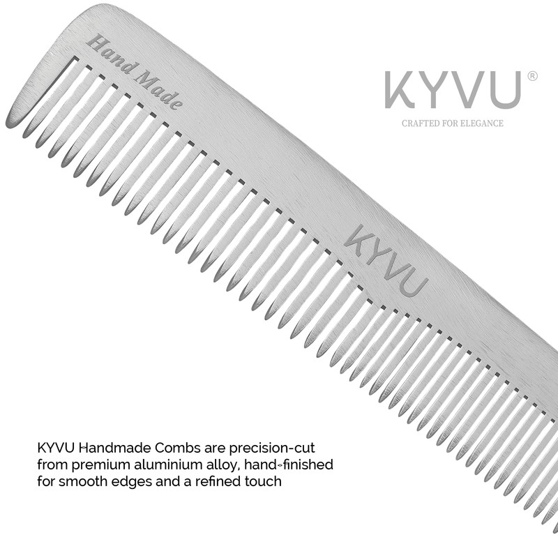KYVU A5 Handmade 16.8 cm Dual-Tooth Aluminium Comb