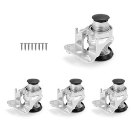 HASLED 4 Stück Höhenverstellbare Möbelfüße 0-25mm - Nivellierfüße aus Zinklegierung mit Gummikappen - Rutschfester Stand für Schränke, Tische & Garderoben