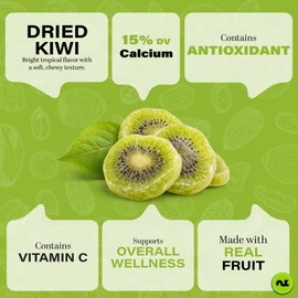 NUT CRAVINGS - Dried Kiwi Slices, Lightly Sweetened (48oz, 3 LB, Bulk) Sweet Healthy Snack, Vegan, Kosher, Resealable Bag