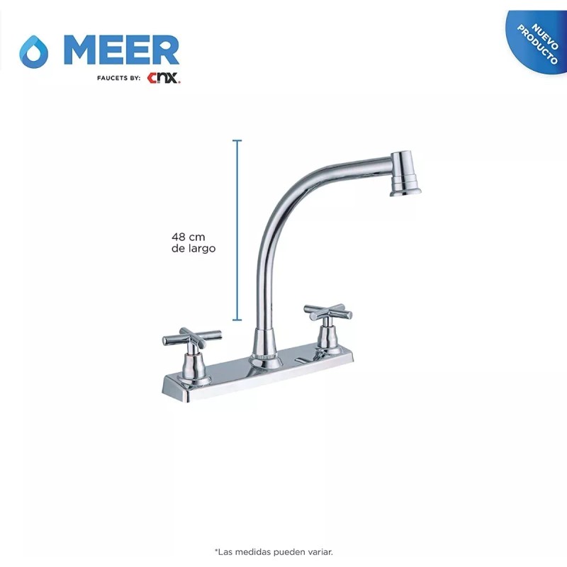 CNX Mezcladora Cromada Para Fregadero De 8 , Con Cuello
