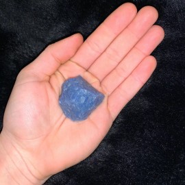 One (1) Charged Blue Quartz Gemstone + A FREE Selenite Charging Stick